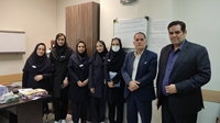 تجلیل تیم مدیریتی بیمارستان از سرکار خانم مهندس لاکی به مناسبت روز جهانی ایمنی و بهداشت حرفه ای